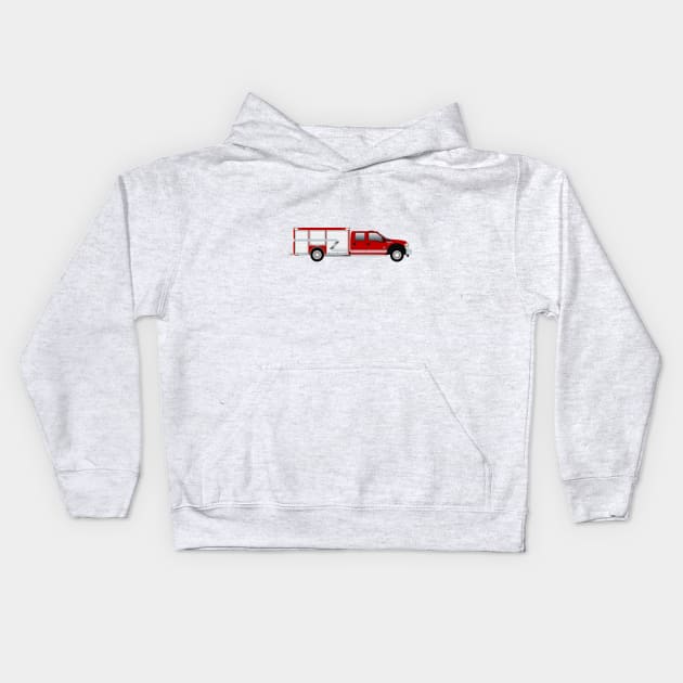 Fire Truck Light Rescue Kids Hoodie by BassFishin